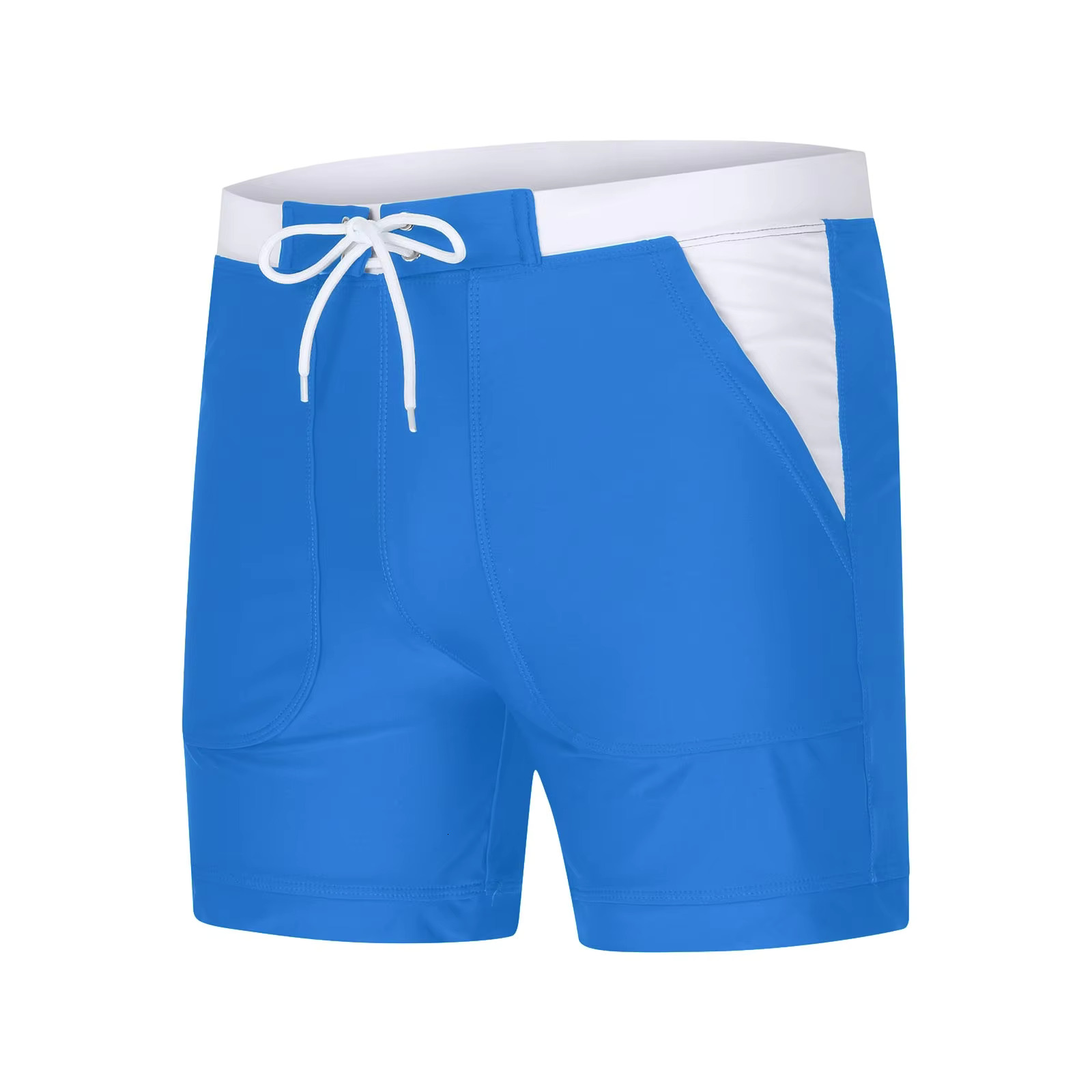 Sports Pants Men's Double-layer Oversized Men's Quarter Square Corner Swimming Pants Casual Solid Color Lace Up Pants Beach Shorts