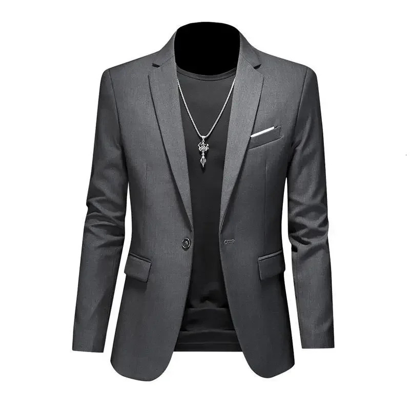 Boutique Fashion Solid Color Highend Casual Business Mens Blazer Groom Wedding Gown Blazers for Men Suit Tops Jacke Coat 250208Z