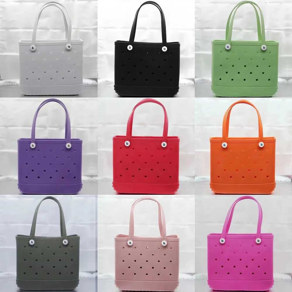Extra Large Boggs Beach Bag Summer Travel EVA Beach Basket Wen Picnic Tote Bag Holes Waterproof Wable Handbag Shoder Bag Y250207