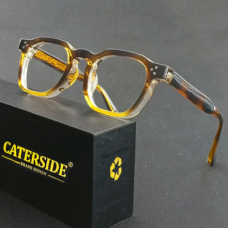 Caterside Square Flat Light Glasses for Men Women Retro TR Frame Eyeglass HighQuality Eyewear Minimalist Matching 250114
