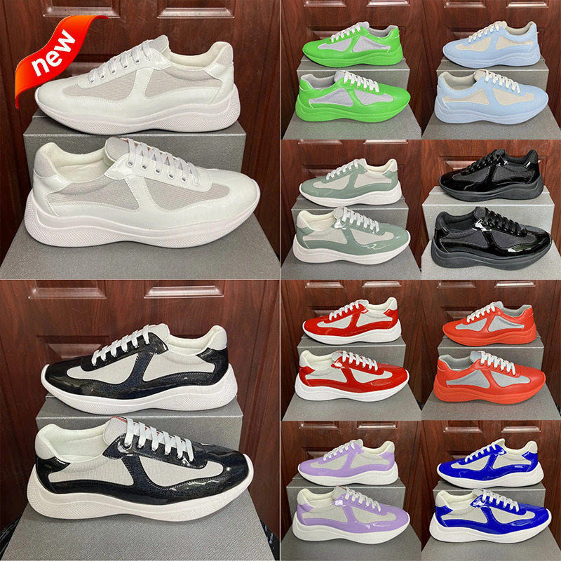 Americas Cup Sneakers Runner Sport Shoes Men Women Designer Low High Top Black White Blue Green Red Pink Trainers Casual Shoes Big Size 35-47 xst