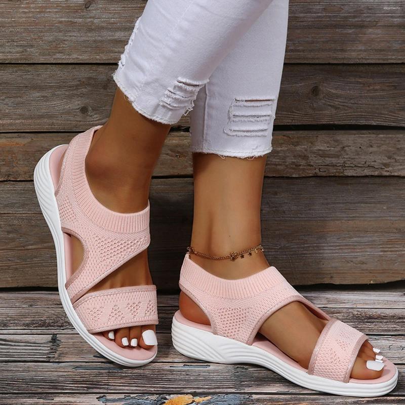2025 S Fashion Designer Sandals Breathable Mesh Flat Women Fish Mouth Ladies Solid Color Casual Shoes Summer Walking Beach Mujer