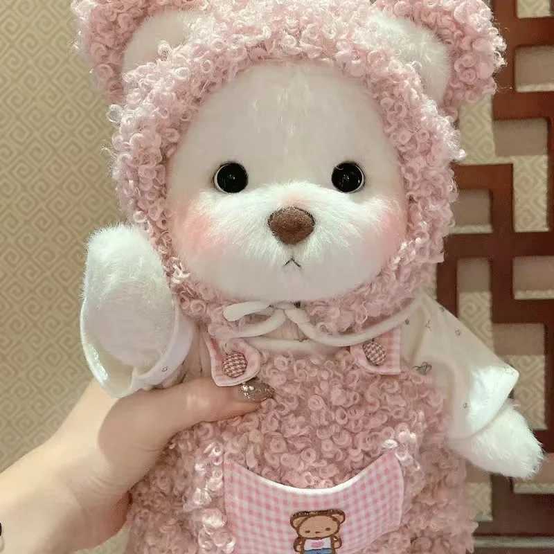 High Qu Handmade Teddy Bear Plush Toy Change Dress Cloth Girl Hug Cuddly Plushie Doll for Girlfriend Christmas Gift Free shipping