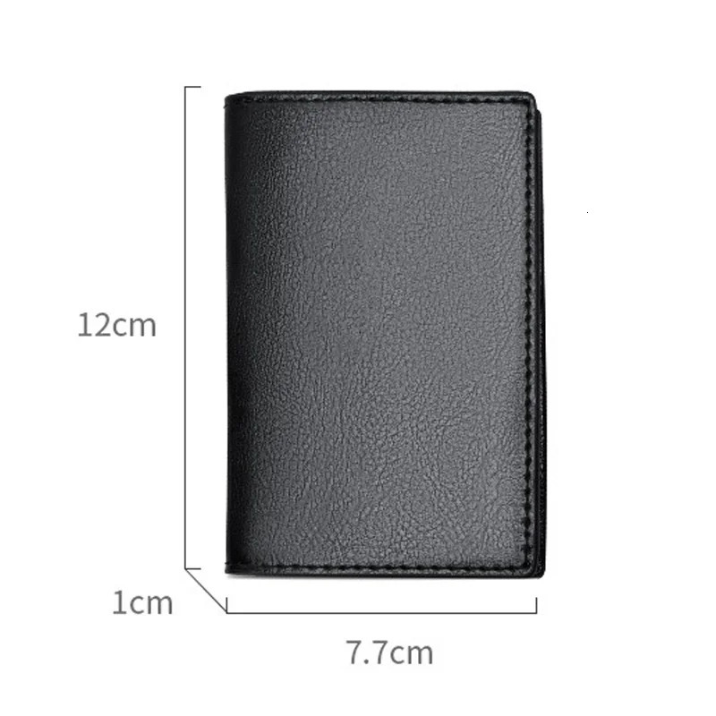 Card Holders Thin Mens Wallets Genuine Leather ID Credit Card Holder Bifold Slim Small Black Card Case Wallet for Men 250208