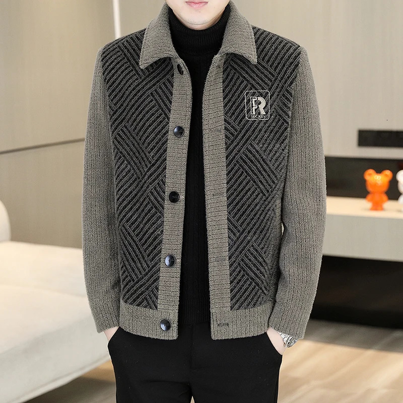 Fashion Winter Casual Short Wool Blends Jacket Mink Fur Slim Fit Thickened Mens Warm Social Business Overcoat 250109Z