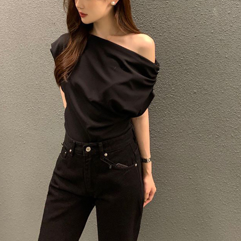 Tankair Light Shoulder Top Tilted Shoulder Weight Loss T-shirt Suitable for Womens Sports Style 240926