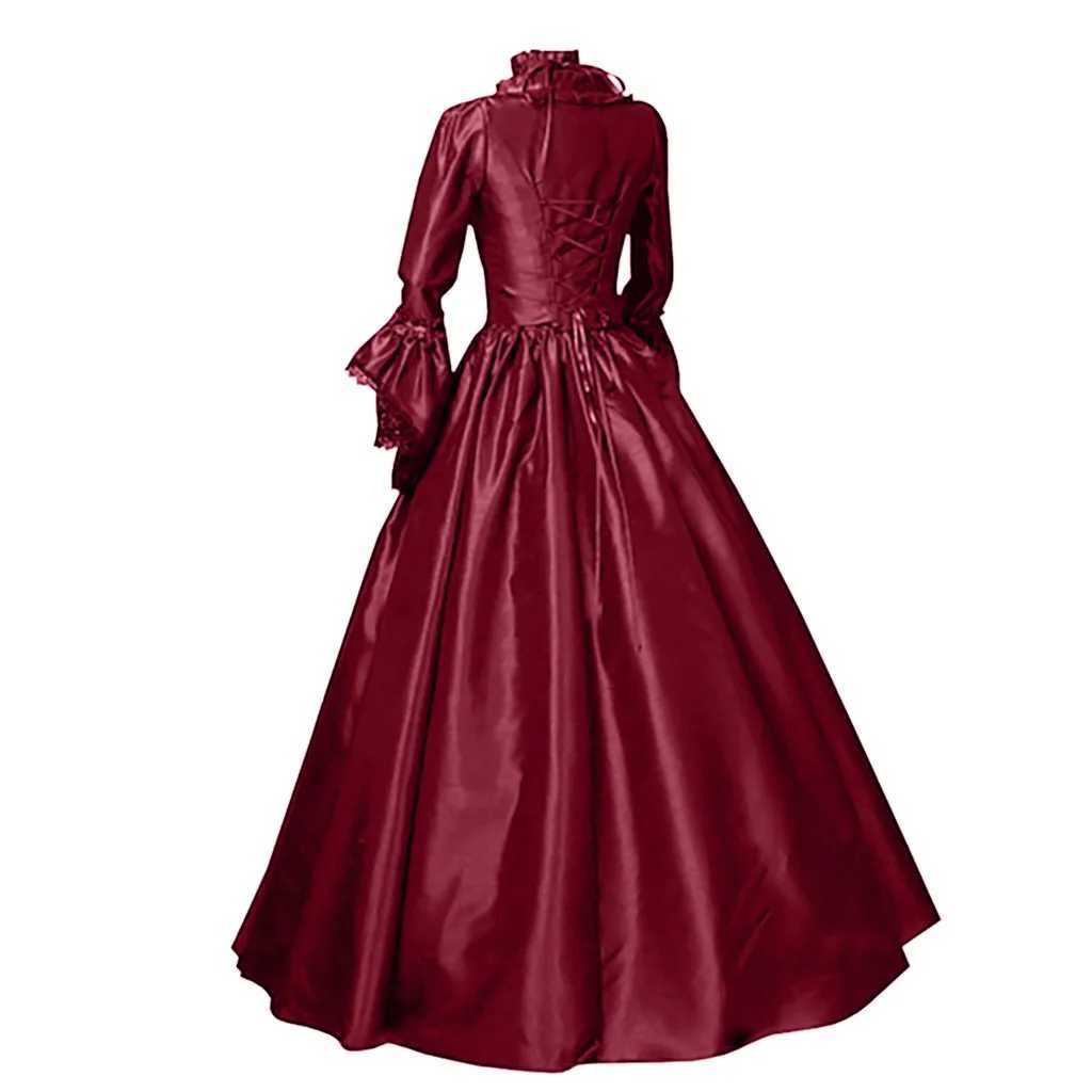 Gothic Black A-line Dress for Women A-line Witch Dress Gothic Witch CRT Retro Medieval Womens Halloween Dress W250208