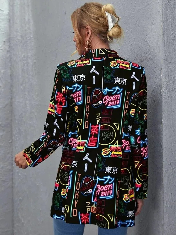 Women Blazer Autumn Fashion Non-positioning Print Leopard Small Suit Tops Womens Jacket Coats Dress Haut Femme 250207