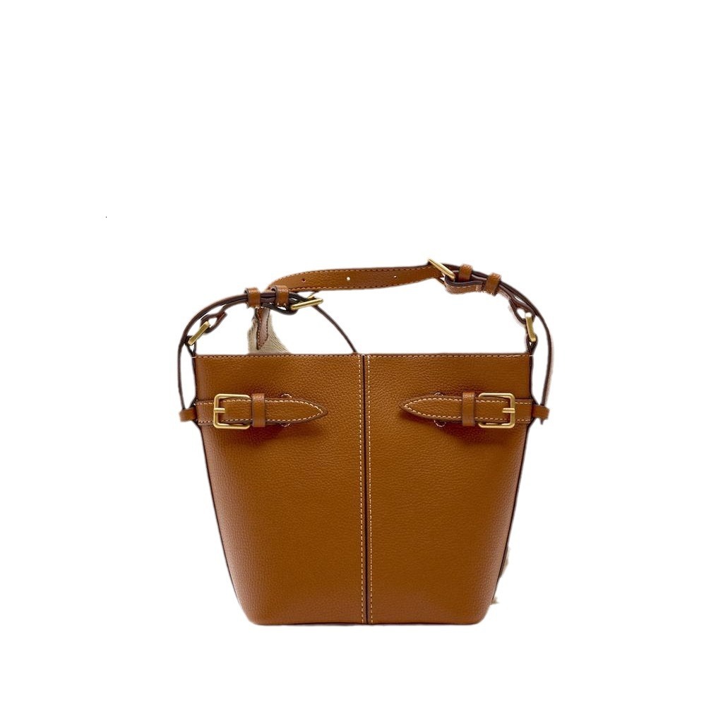 designer bag Spanish women's 2024 new high-end versatile buckle decoration single shoulder crossbody bucket bag