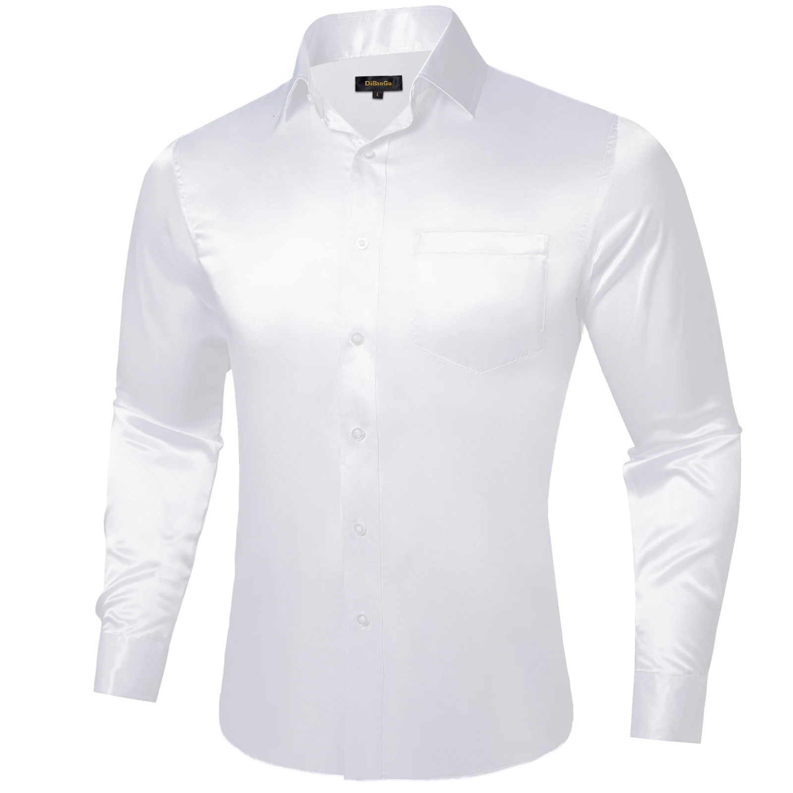 Satin Mens Plain Shirts Long Sleeve Tuxedo Prom Red Blue Gold Social Dress Shirt Smooth Blouse Men Clothing 250207
