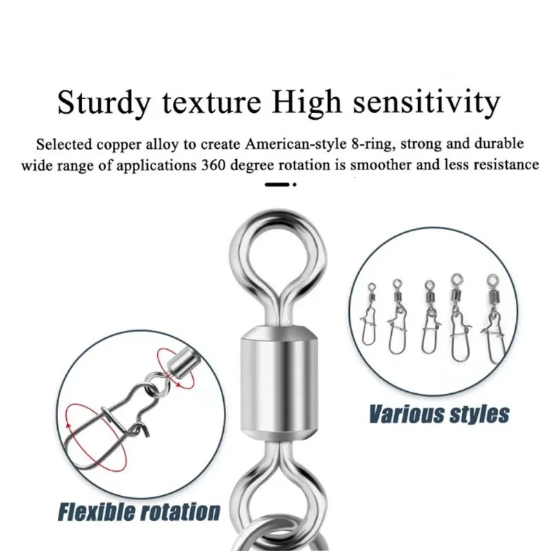 American Style Swivel Enhanced Pin Eight Shaped Ring Connector Quick 8-shaped Swivel Ring Sub Pin Connection Fishing Gear Access 250207