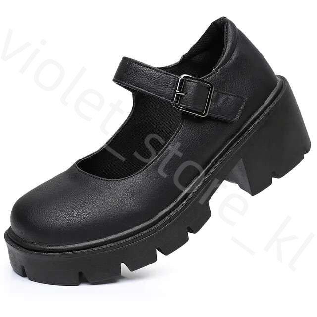 Lolita Shoes Women Japanese Mary Jane Shoes Women Vintage Girls Students JK Uniform High Heel Platform Shoes Cosplay Plus Size 405
