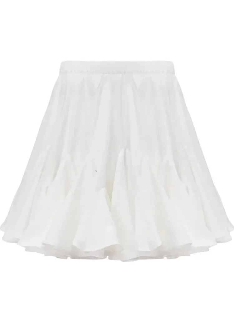 Y2K Womens Skirt Solid Color Fashion Trendy Ruffles Mini Pleated Skirts Kawaii Aesthetic High Waist Aline Alt Clothes 250208Z