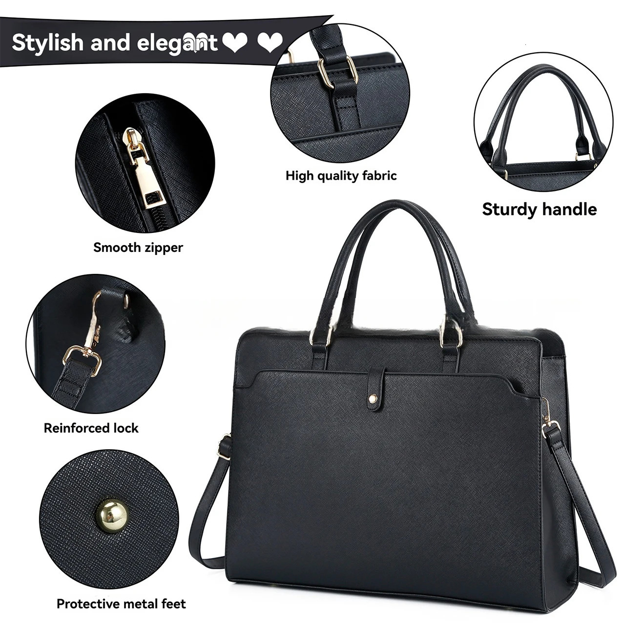 Large Capacity Laptop Bag for Women 15.6 Inch Laptop Tote Bag Leather Work Bag Waterproof Briefcase Business Office Computer Bag 250208