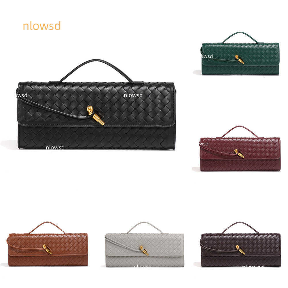 10A Long Clutch With Handle Intrecciato Craftsmanship Women Shoulder Bags Purses And Handbags Famous Brand Designer Evening Bag Multi-color woven bag 