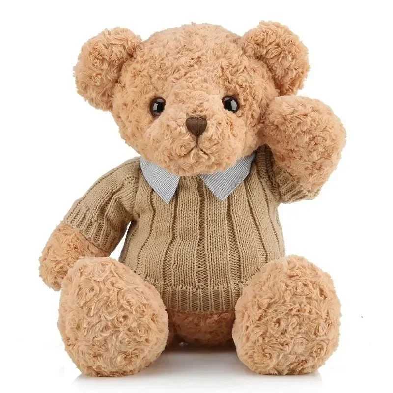 Brown toy Princess plush in a sweater A girls birthday present Boys couch bear doll 30cm and 40cm Free shipping