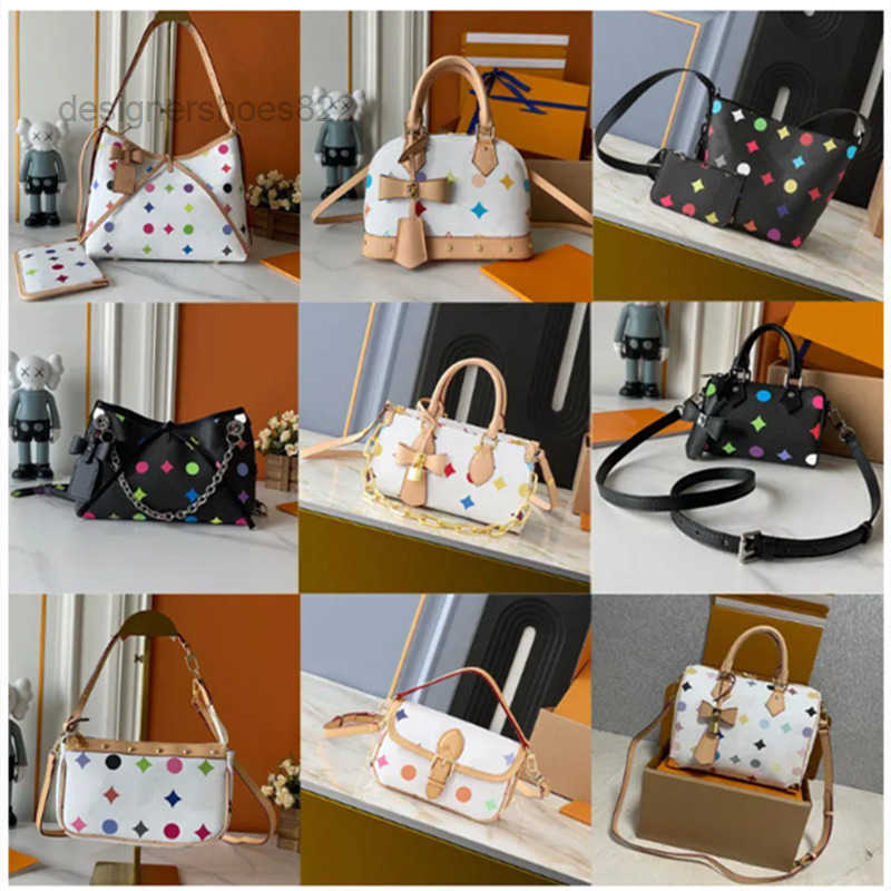 designer bags shoulder bag leather takashi murakami handbag baguette canvas women colorful bag fashion composite lady beach clutch tote woman bag purse wallets