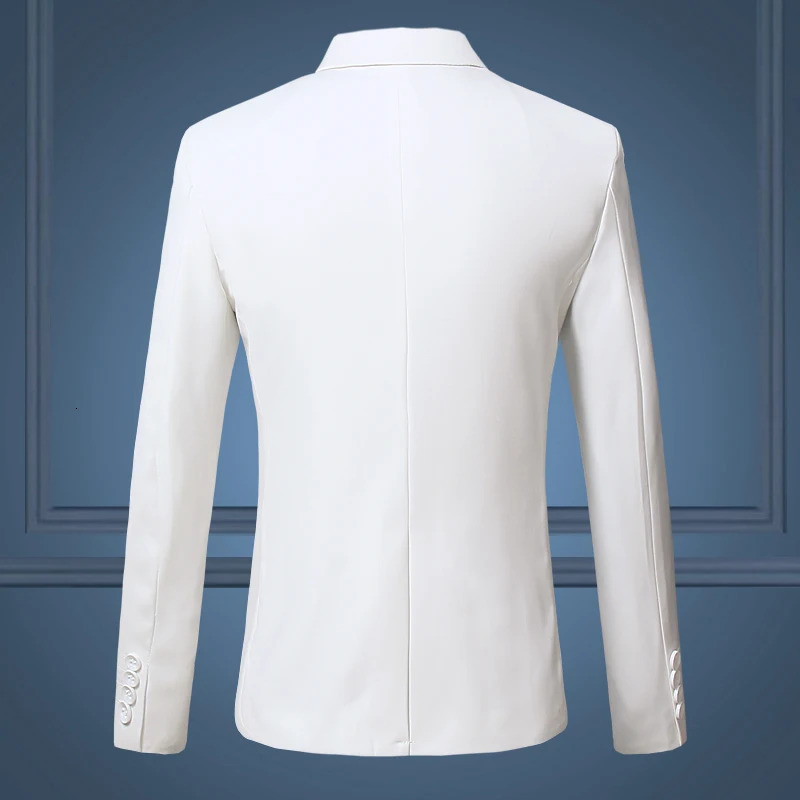 High Quality Gentleman Men Slim Casual White Suit Large Size s Mens business Flow of Pure Color Blazers 250208Z