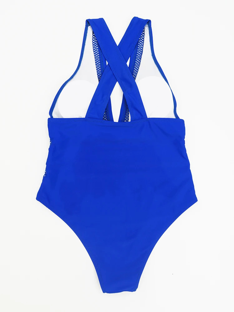 Sexy Mesh Patchwork Swimwear Women One Piece Swimsuit Female Deep V-neck Bathing Suit Beach Wear Push Up Monokini Swim 250206