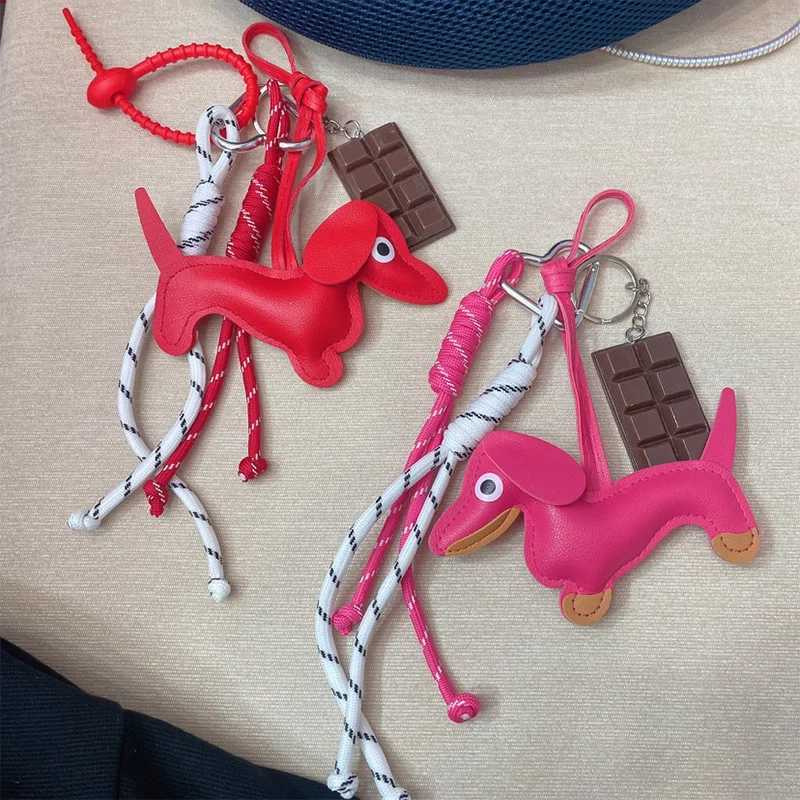 Braided Rope Bag Pendant High-grade Keychain Pendant Ruths Same Style Dachshund Pendant Suitable For Phe Bag Accessories Y250208