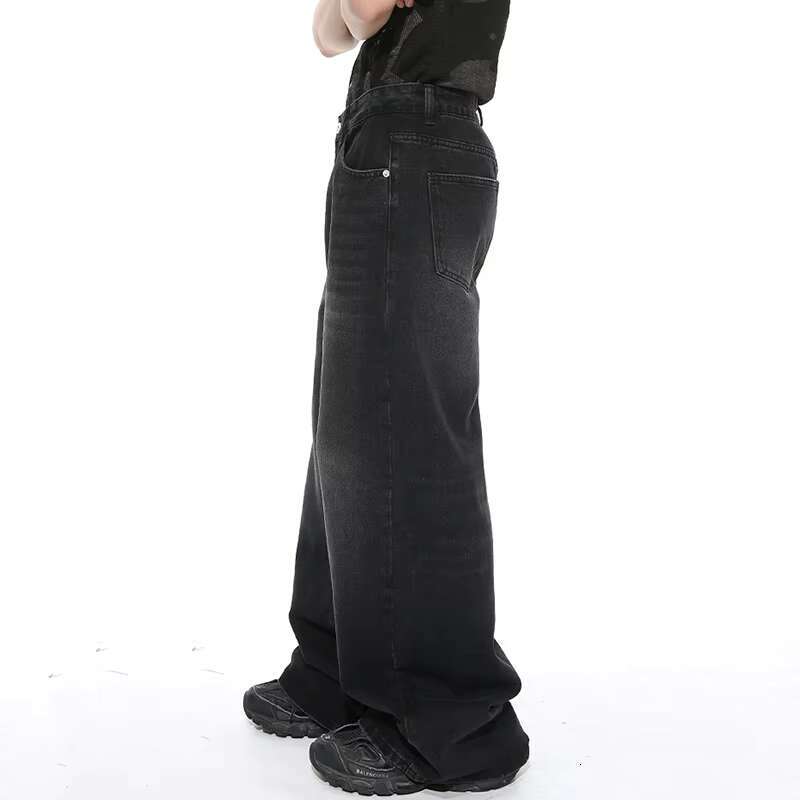 IEFB Worn Out Male Jeans Vintage Gradient Color Men's Wide Leg Pants High Street Pockets Men Denim Straight Trousers New 9C4510