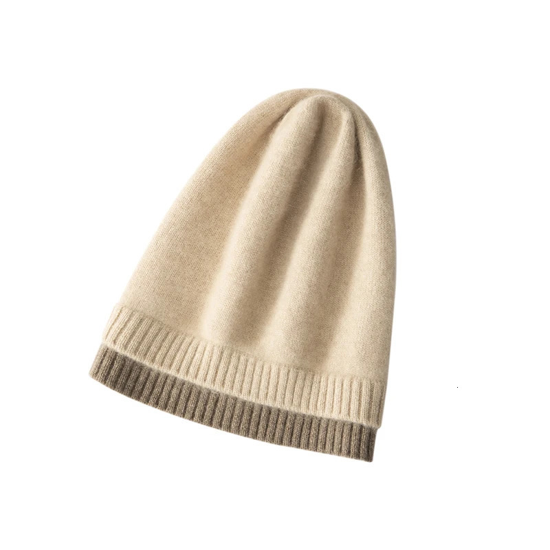 Winter Hats Women 100% Goat Cashmere Knitted Headgears Female Soft Warm Beanies Hat Fashion Causal Outdoor Hedging Cap 250221