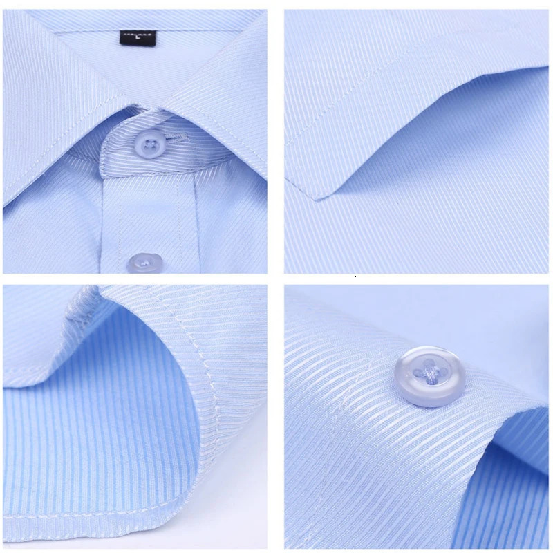 Mens French cuff formal shirt white long-sleeved business button mens shirt regular fit cuff button shirt M~6XL 250207