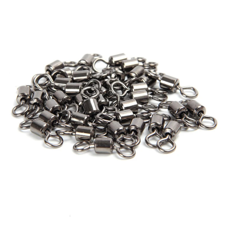 500pcs Bearing Swivel Fishing Connector Stainless Steel Carp Fishing Accessories Snap Fishhook Lure Solid Ring Swivel Tackle 250207