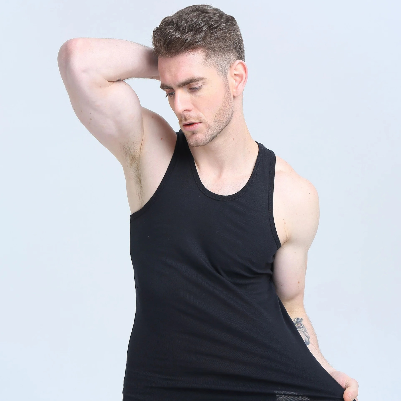 Summer Mens 100 Cotton Vest Sexy Underwear Sleeveless Tank Top Undershirts Breathable Gym Clothing Bodybuilding Tops Tshirts 250207