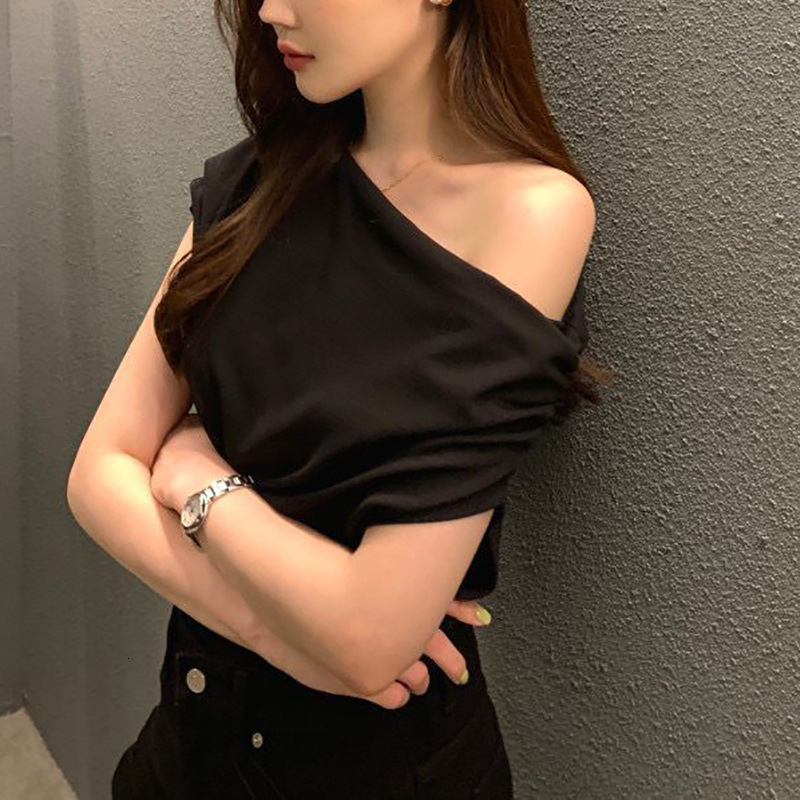 Tankair Light Shoulder Top Tilted Shoulder Weight Loss T-shirt Suitable for Womens Sports Style 240926
