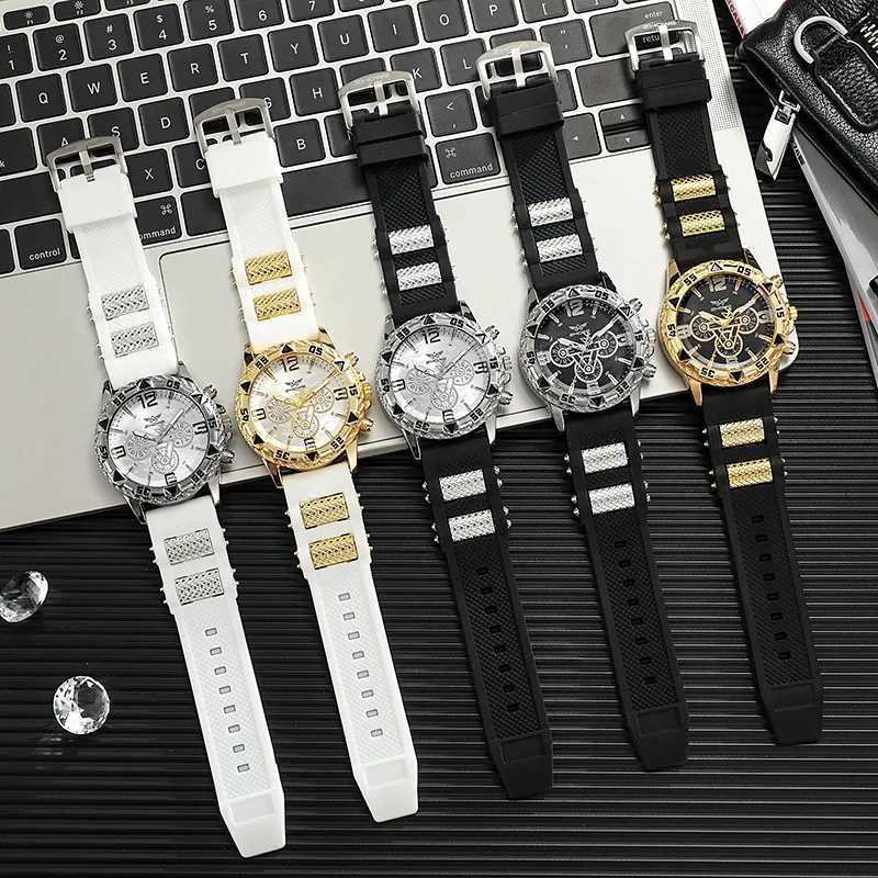 1pc Mens Casual Watch Fashion Silicone Sports Quartz Watch as Boyfriends Birthday Gift Z250207