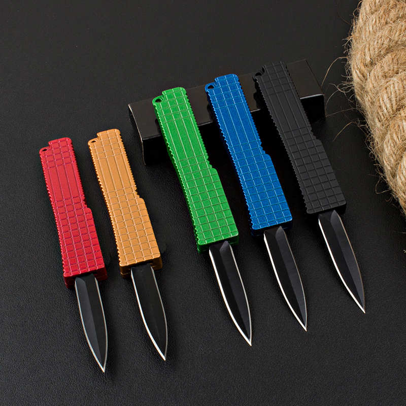 Small Tactical Knife 5Cr15Mov Black Oxide Double Edge Blade Zn-al Alloy Handle Mini EDC Pocket Knives 5 Styles