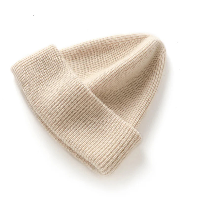 MERRILAMB 2024 Real Cashmere Winter Hat for Women Cashmere Knitted Hat Fashion Warm Soft Beanie Hats Solid Adult Cover Head Cap 250221