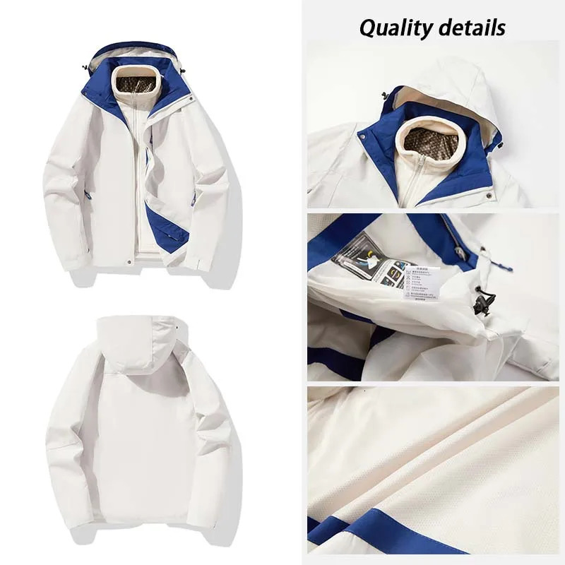 Winter Men Outdoor Waterproof 3in1 Hiking Jacket Women Windproof Windbreaker Camping Sports Antifouling Warm 250207
