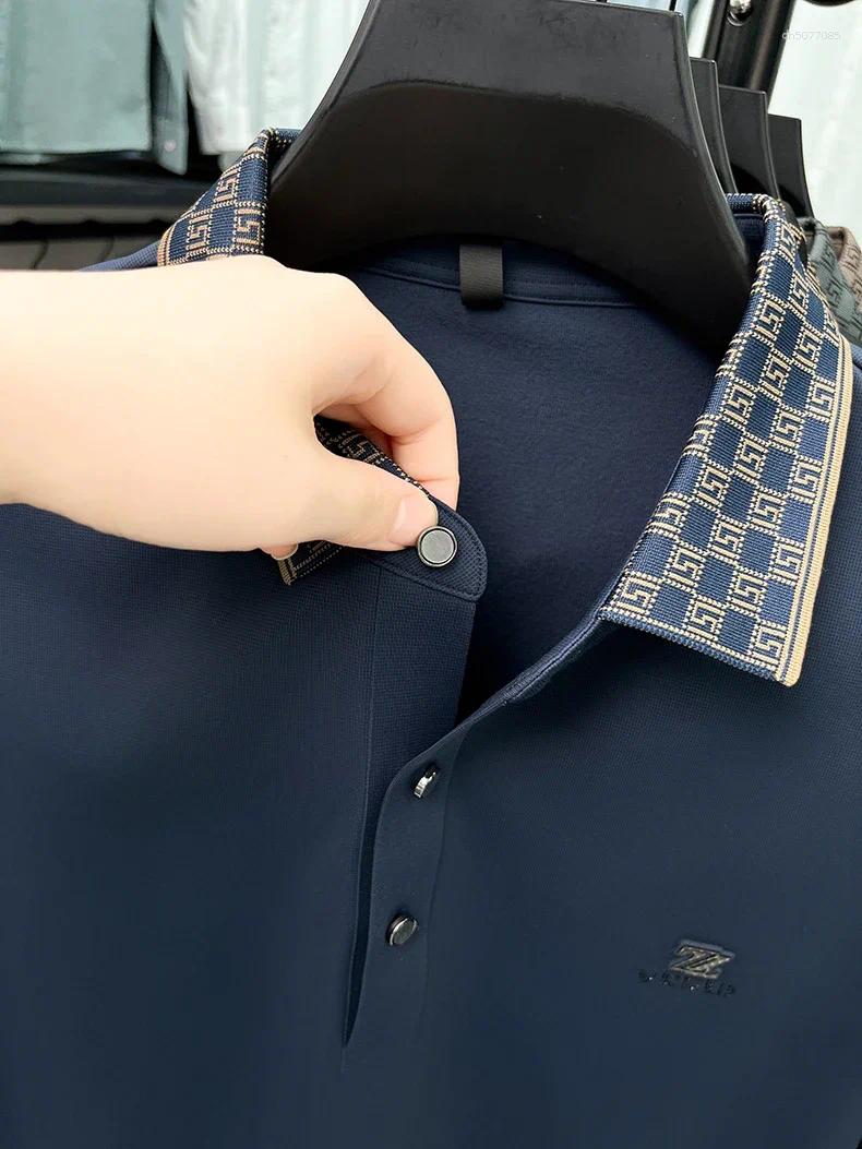 Mens Polos Designer Luxury Polo Shirt Lapel Z Embroidered Seamless Long-sleeve T-shirt Autumn Business Fashion Exquisite Wear
