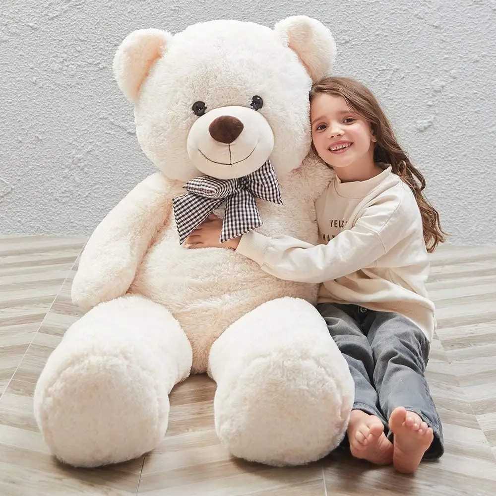 Giant Teddy Bear 4 Feet Stuffed Animal Stuffed Bear Baby Shower Life Size Large Teddy for Girlfriend Boyfriend Wife Children Z250208