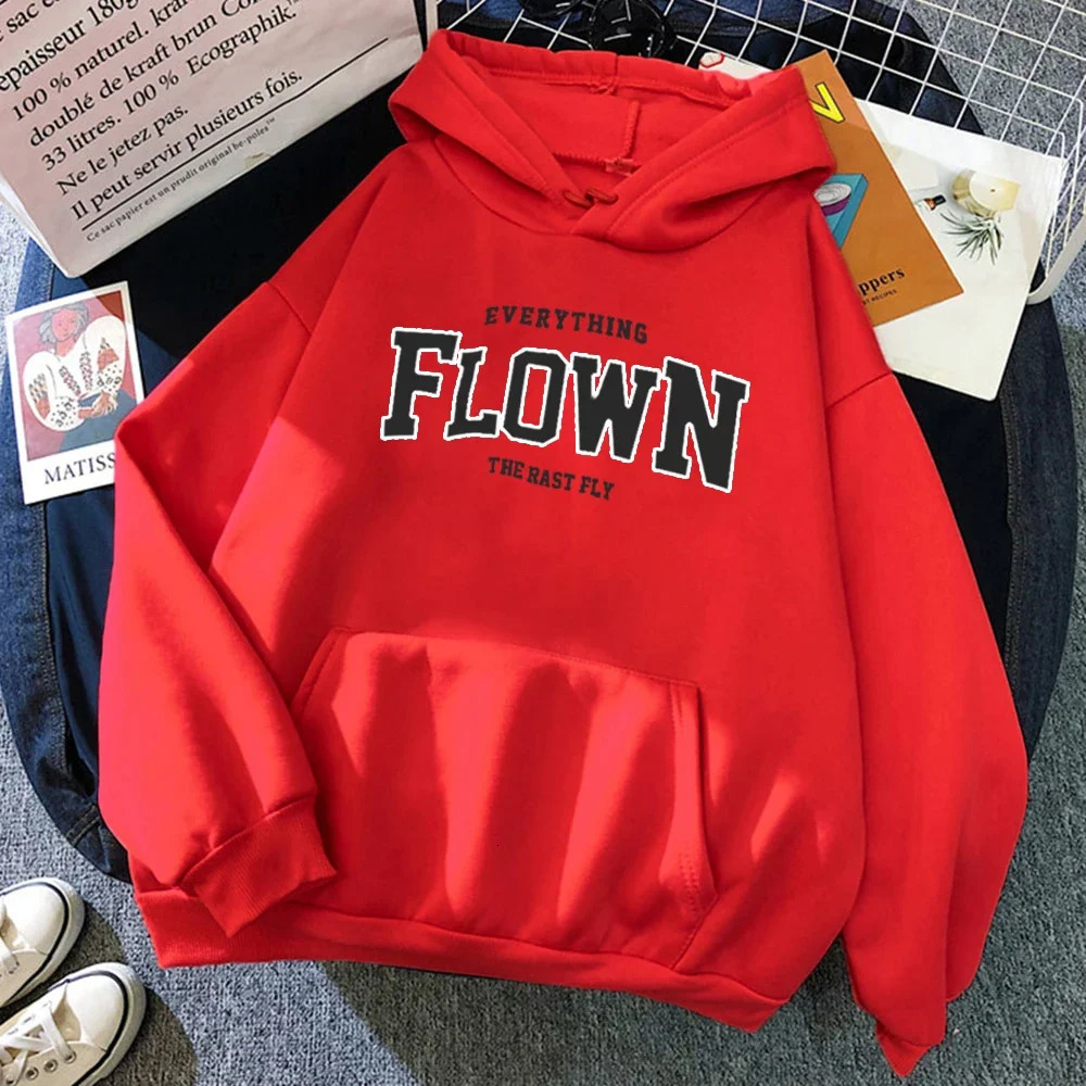 Womens Hoodie Autumn and Winter Pure Printed Letter Pattern Fashion Oversized Loose Blouse Y2k Style 250208Z