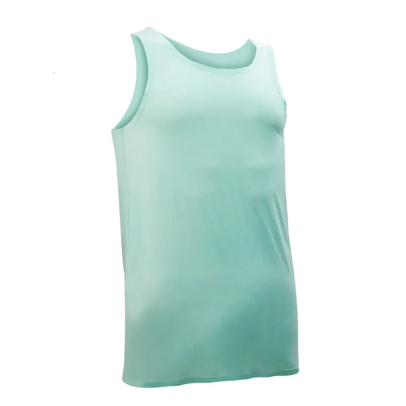 Summer Mens Tank Tops Thin Ice Silk Seamless Vest Mans Sleeveless TShirts Clothing Solid O Neck Undershirt Male Tees Top L3XL 250207