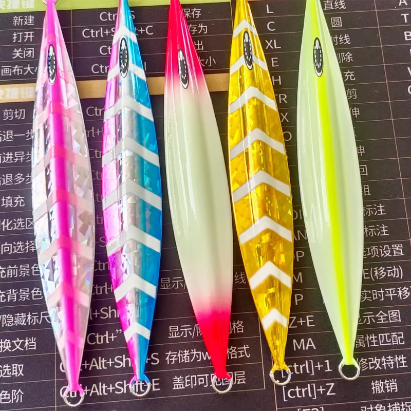 1PC Slow Pitch Jig 120g150g200g250g300g Slow Falling Sinking Metal Jigging Lure Glow Jigs Luminous Lure Pesca Fishing Angler 250207