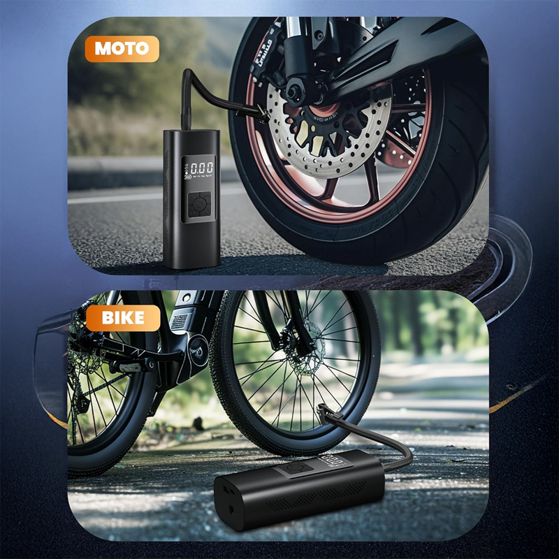 Portable air compressor 180PSI&10000mAh portable air pump, precise pressure LCD display, 3x fast inflation suitable for car, bicycle, and motorcycle t