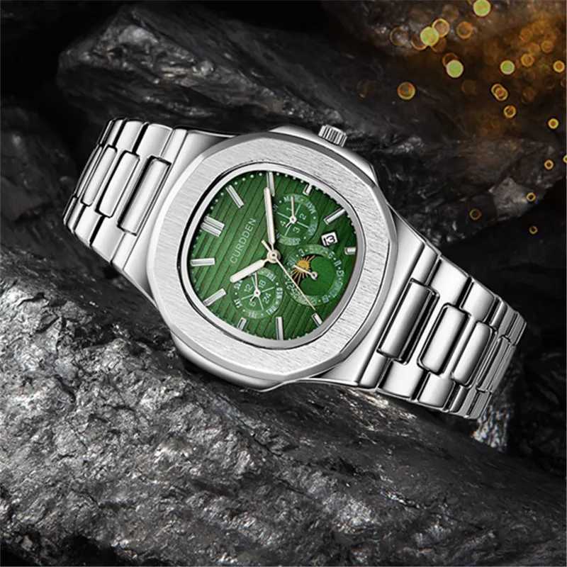 CURDDEN Big Brand Watches For Men Fashion Casual Alloy Band Date Quartz Vintage Watch Golden Montres de Marque de Luxe Z250207