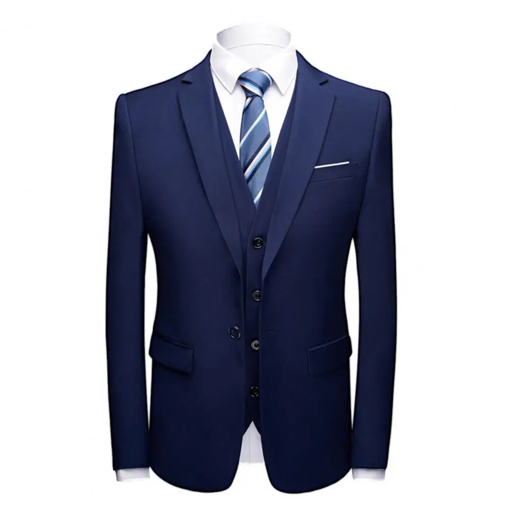 Men Suit Male Blazer Vest Pants Set Temperament Single Breasted Buttons Top Wedding Banquet Prom Formal Groom 250115