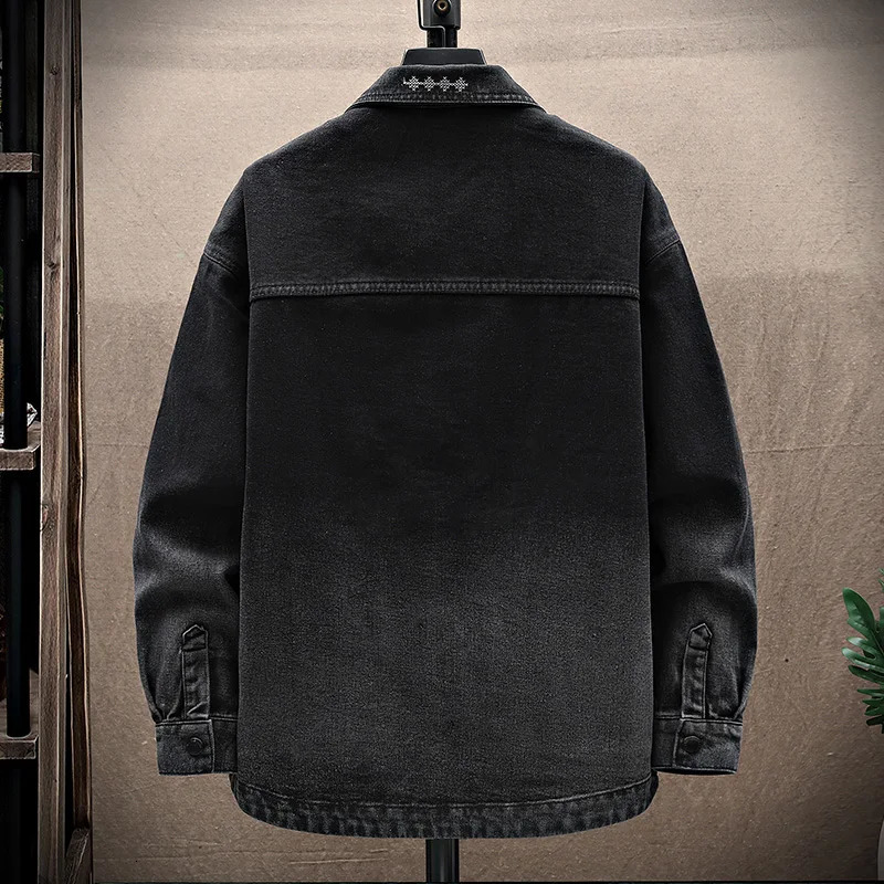 Spring Autumn Mens Cotton Hooded Denim Jackets Casual Loose Jeans Shirts Streetwear Cowboy Coats Youth Tops Clothing 250207