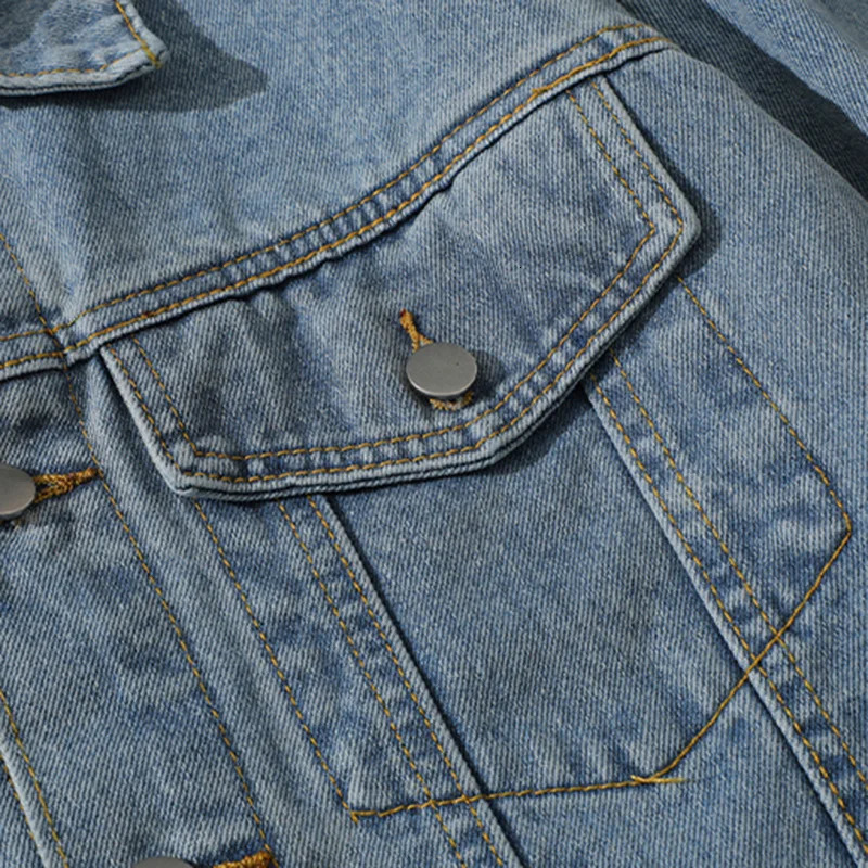 Spring And Autumn American Retro Graffiti Denim Clothing Loose Wash Classic Jacket Casual High Street Mens 250207