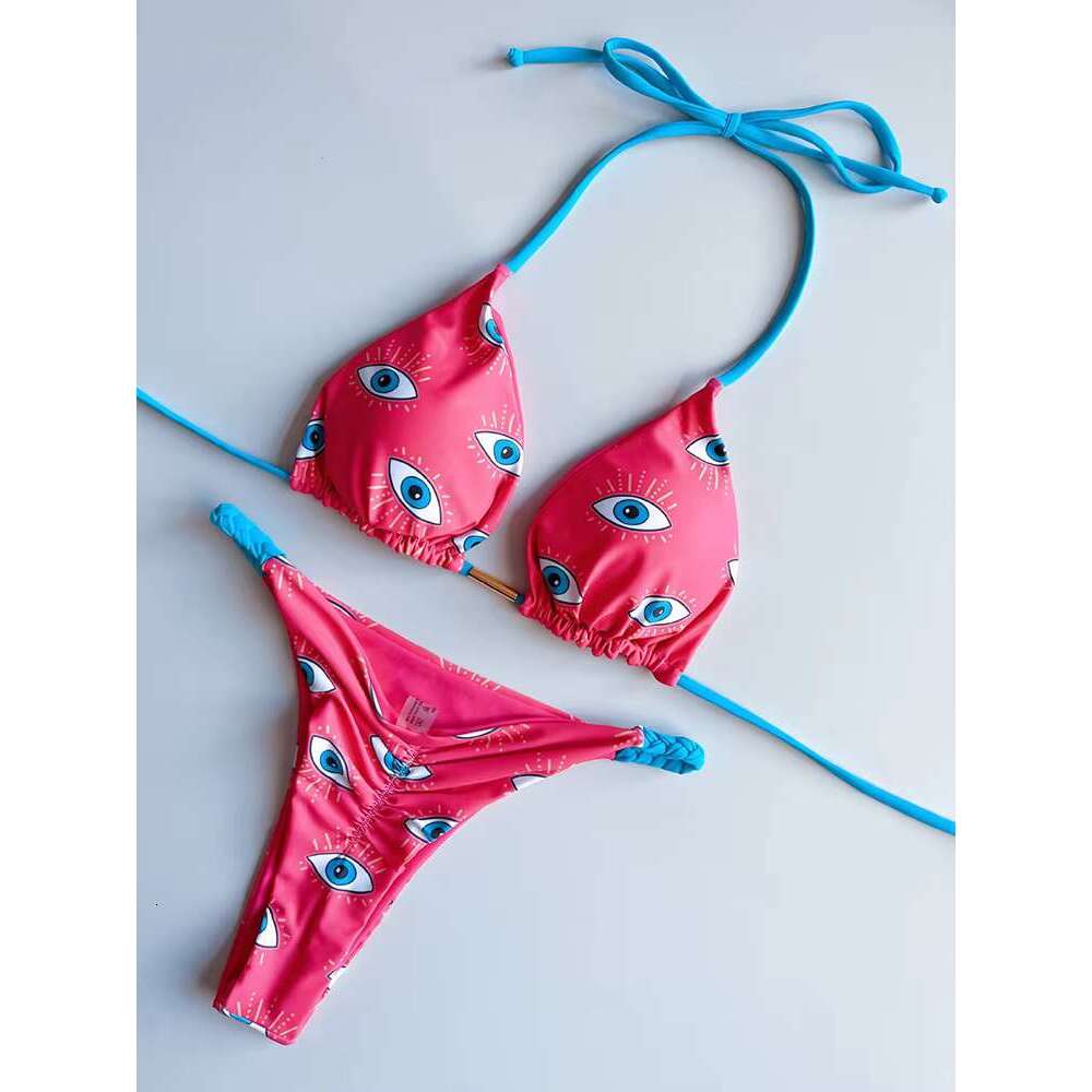 OIINAA Bikini Set Women Swimsuit Two-pieces Thongs Chic Printed Summer 2025 Fashion Swimwear Bathing Suit Beachwear