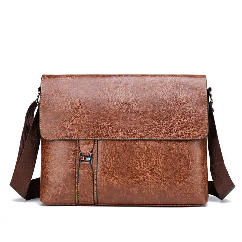 MenS Briefcase PU Leather Ipad A4 Document Shoulder Executive Work Business Work Messenger Crossbody Side Male Bag 250208