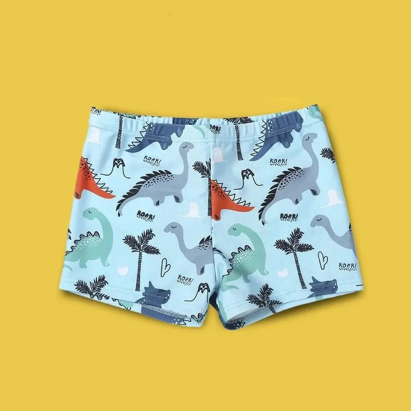 Summer Boys Flat Corner Polyester Medium Children Cartoon Beach Spring Little Water Park Swim Trunks 250208Z