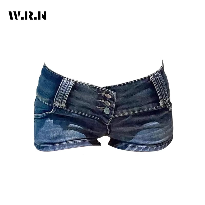 Hotweek 2025 Spring/summer New High Waist 2000S Blue Sheath Women's Fashion Cowboy Casual Sexy Slimming Cowboy Shorts Y2K Street Haruku Ultra Sho
