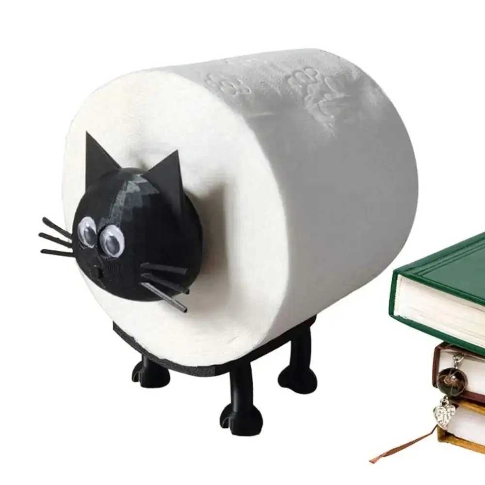 Gifts Cat Shape Toilet Tissue Rack 3D Printed Decorative Standing Storage Roll Toilet Paper Holders Y250208
