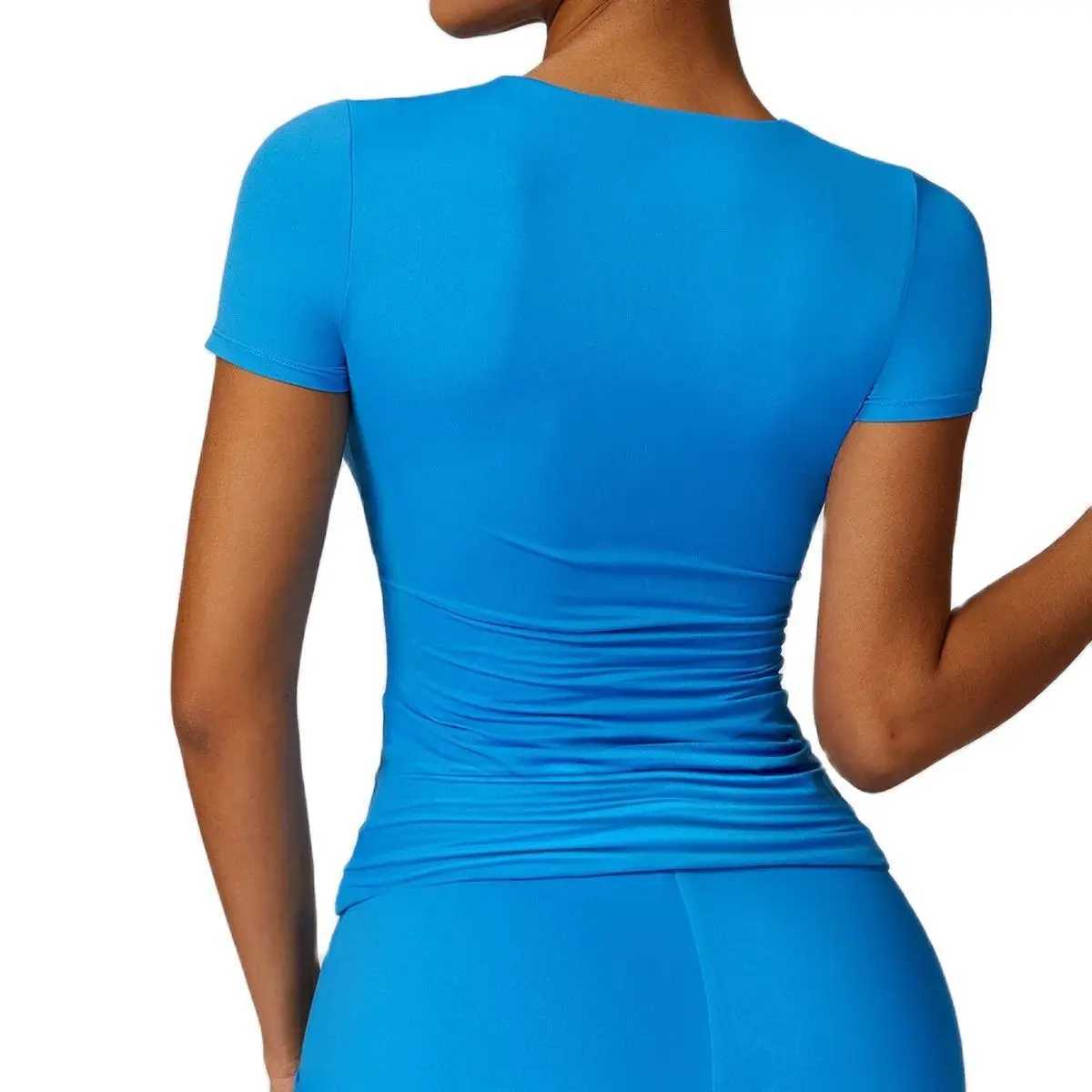 Yoga Outfit Women Fitness Running T-shirt Short Sleeve Breathable Quick Dry Moisture Sweat Wicking Workout GYM Sports Top Tee H250207